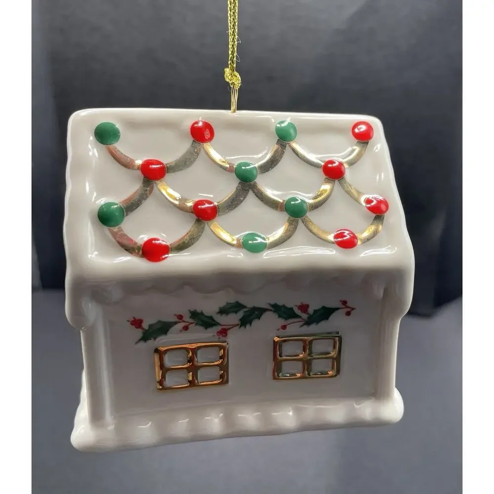 Lenox Gingerbread House‎ Christmas Ornament. Porcelain New Opened For Pics Only